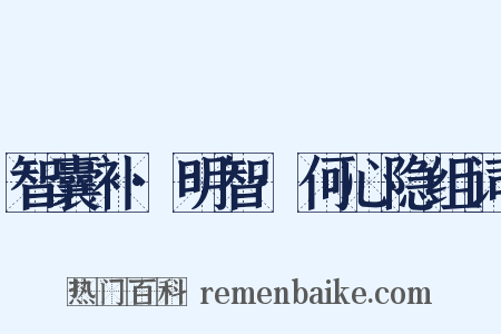 智囊补·明智·何心隐组词是什么意思的图片